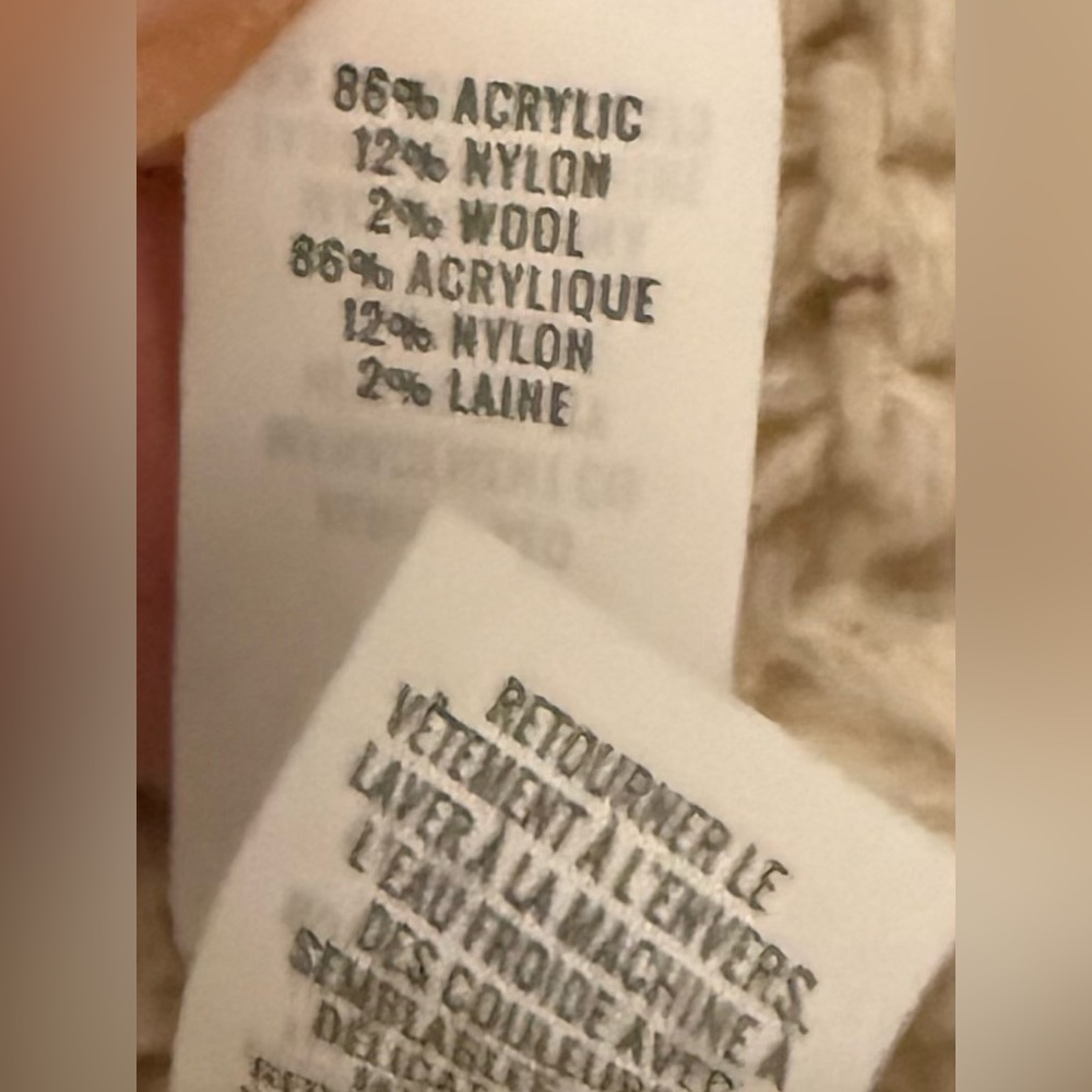 Aerie Soft Beige Open Knit Wool Blend Cowl Neck Sweater Size XS - Picture 9 of 11